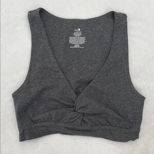 Gray Twist Front Crop Top